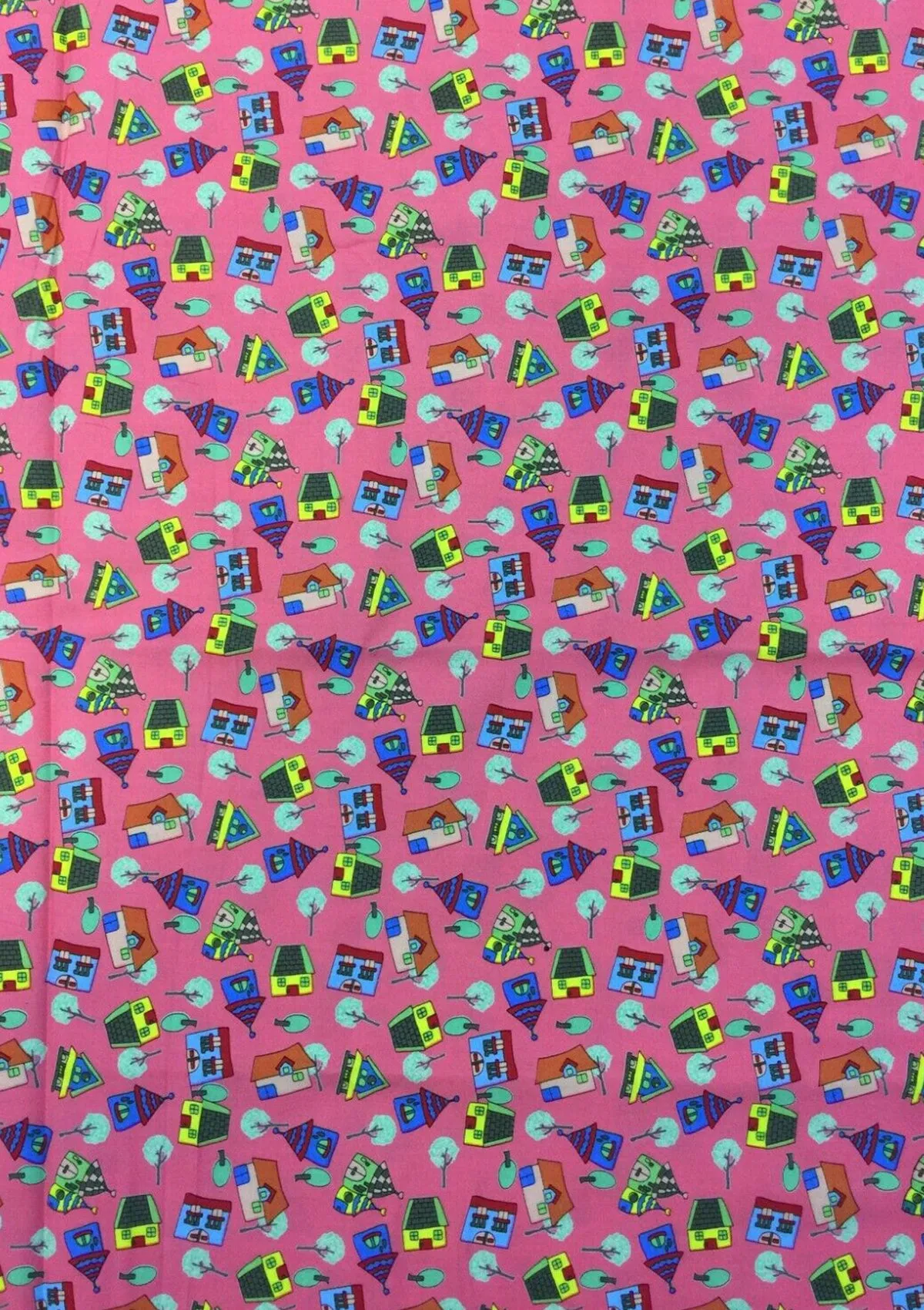100% 45"Craft Cotton Poplin Print Novelty House Tornado Print D#122