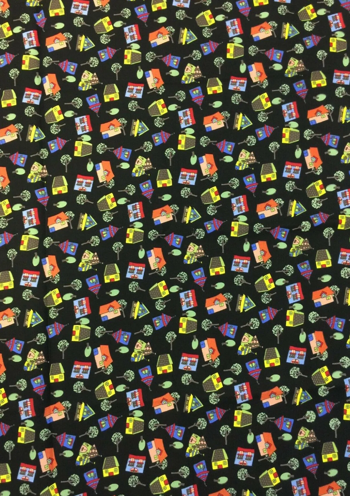 100% 45"Craft Cotton Poplin Print Novelty House Tornado Print D#122