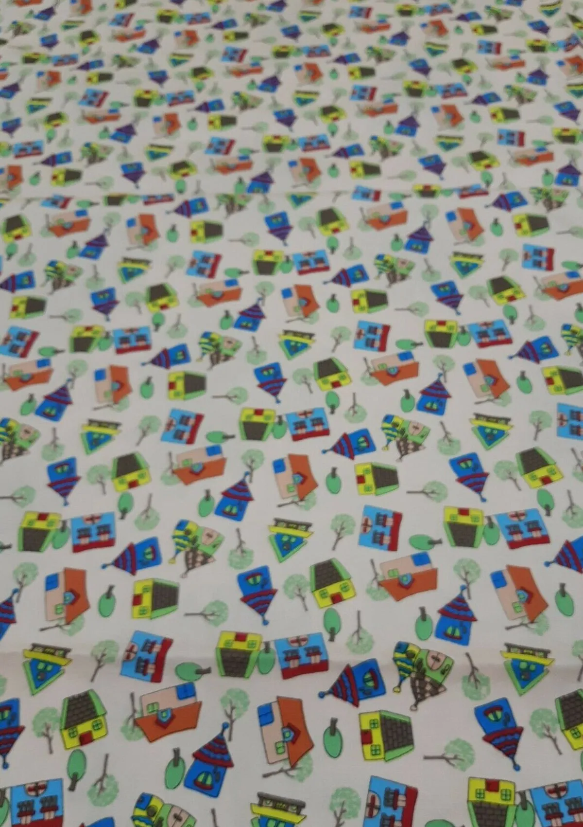 100% 45"Craft Cotton Poplin Print Novelty House Tornado Print D#122