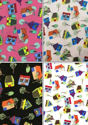 100% 45"Craft Cotton Poplin Print Novelty House Tornado Print D#122