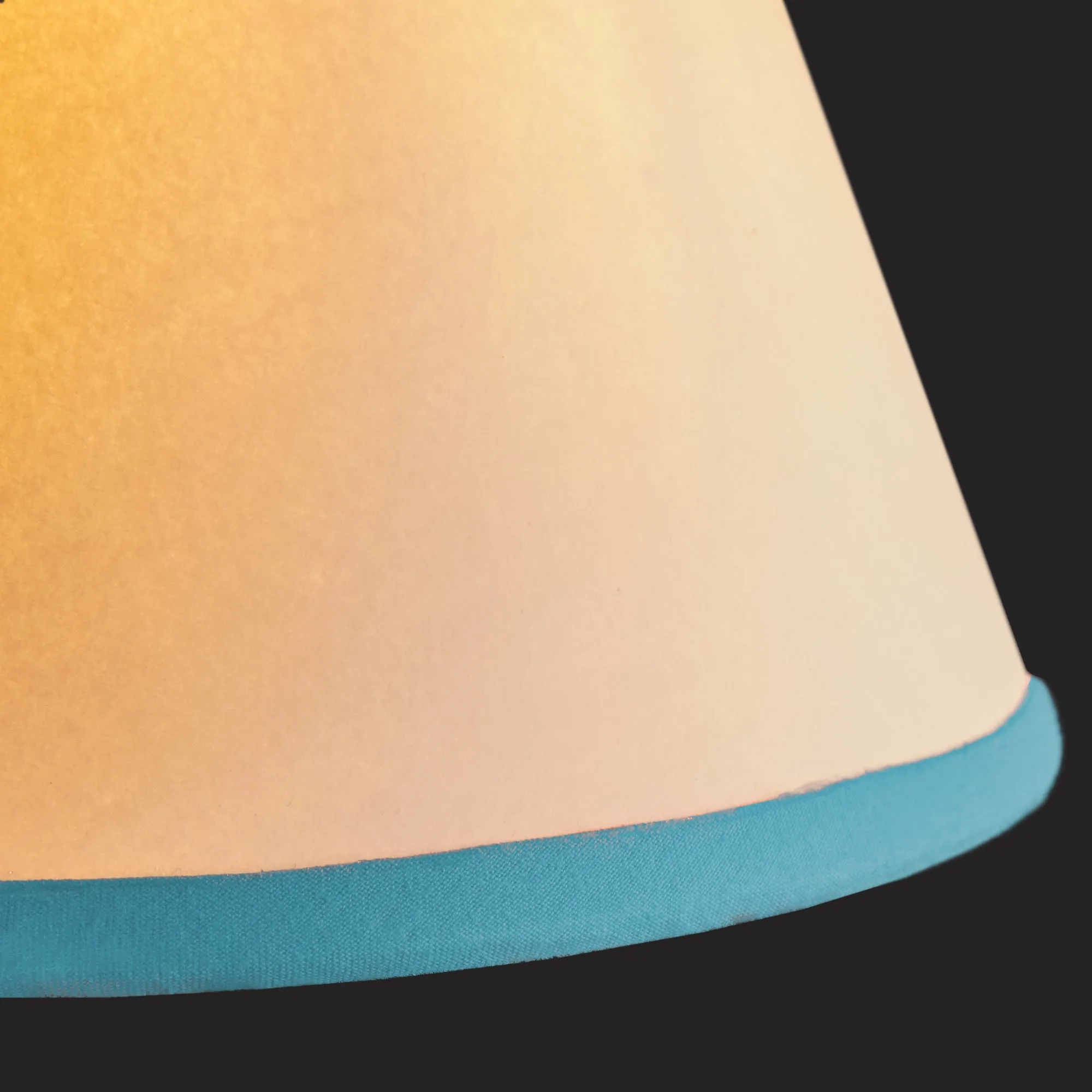 20cm Empire Top n Tail shade in cream card with turquoise tape