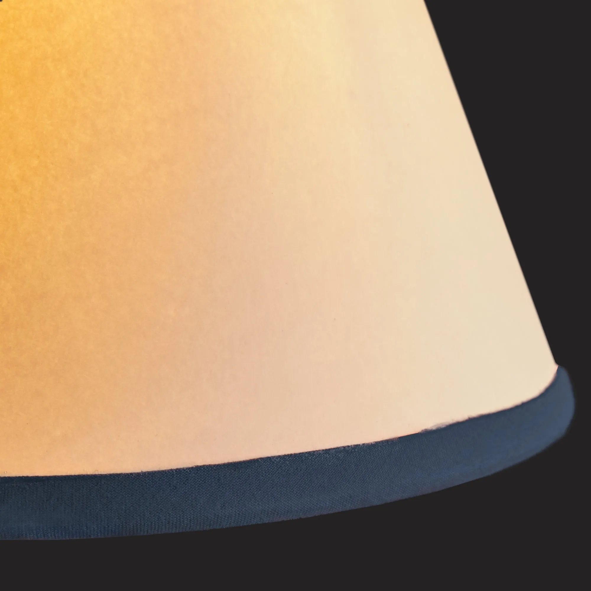 30cm Straight Empire Top n Tail shade in cream card with navy blue tape