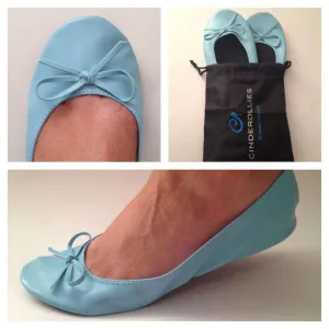 Ballet Flat in Baby Blue by Cinderollies