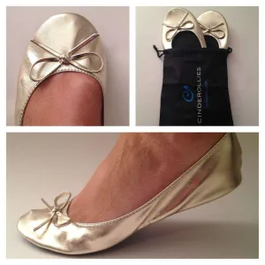 Ballet Flat in Gold by Cinderollies