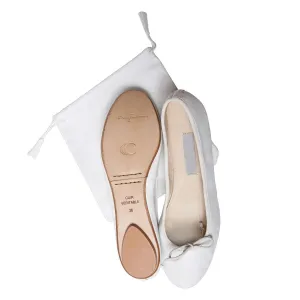Barbara Harris Foldable Ballet Flats in White