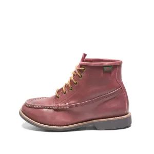 Bass Ankle Boots Leather Maroon Color For Men