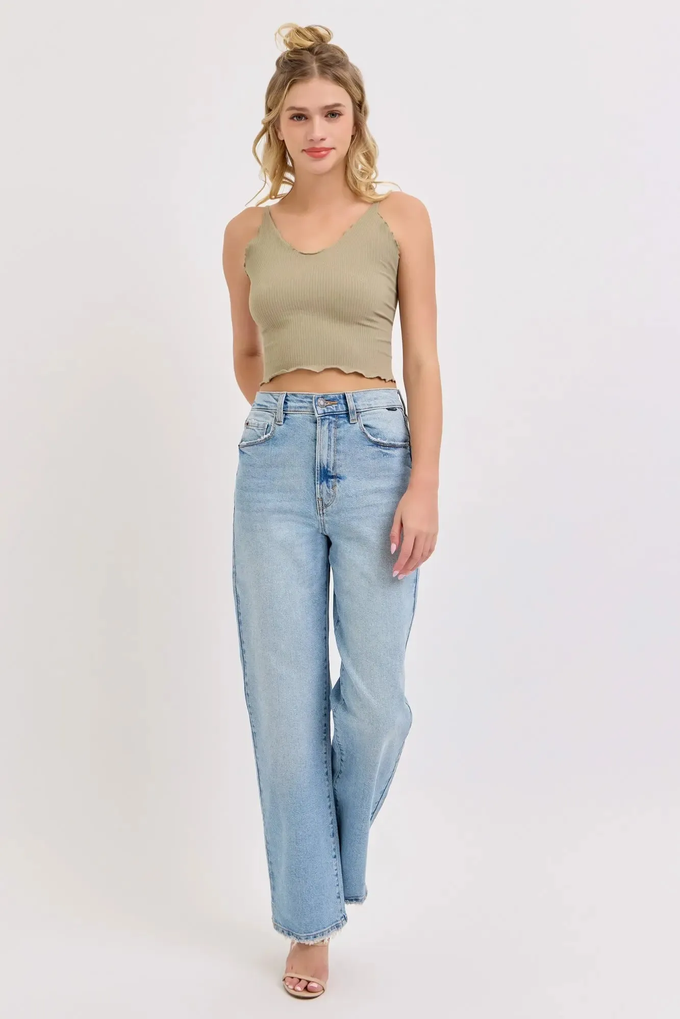 Cello Jeans Diana Super High Dad Jean w/Mini Slip  Vintage & Chic