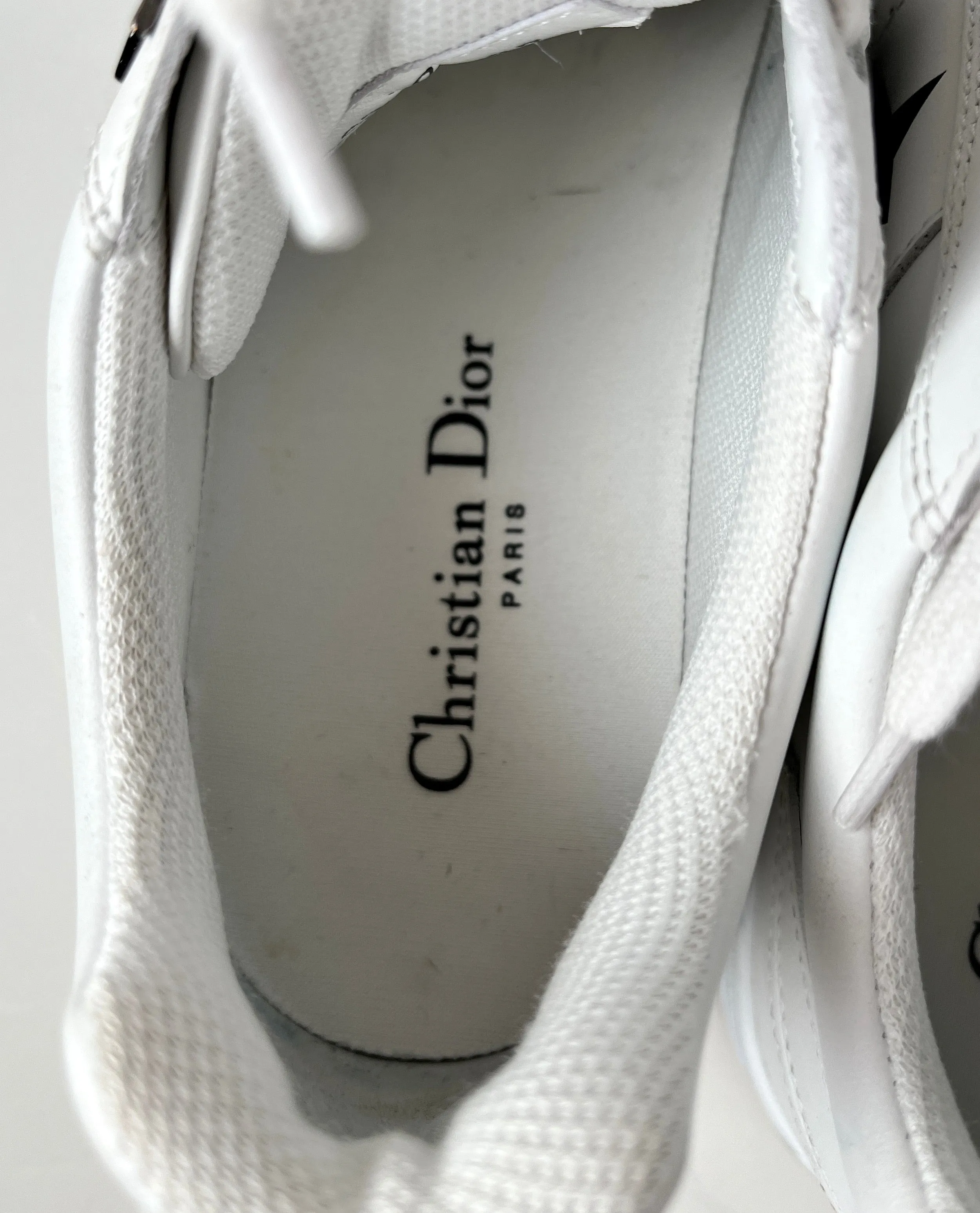 CHRISTIAN DIOR Star White Black Leather Sneakers 37 6.5