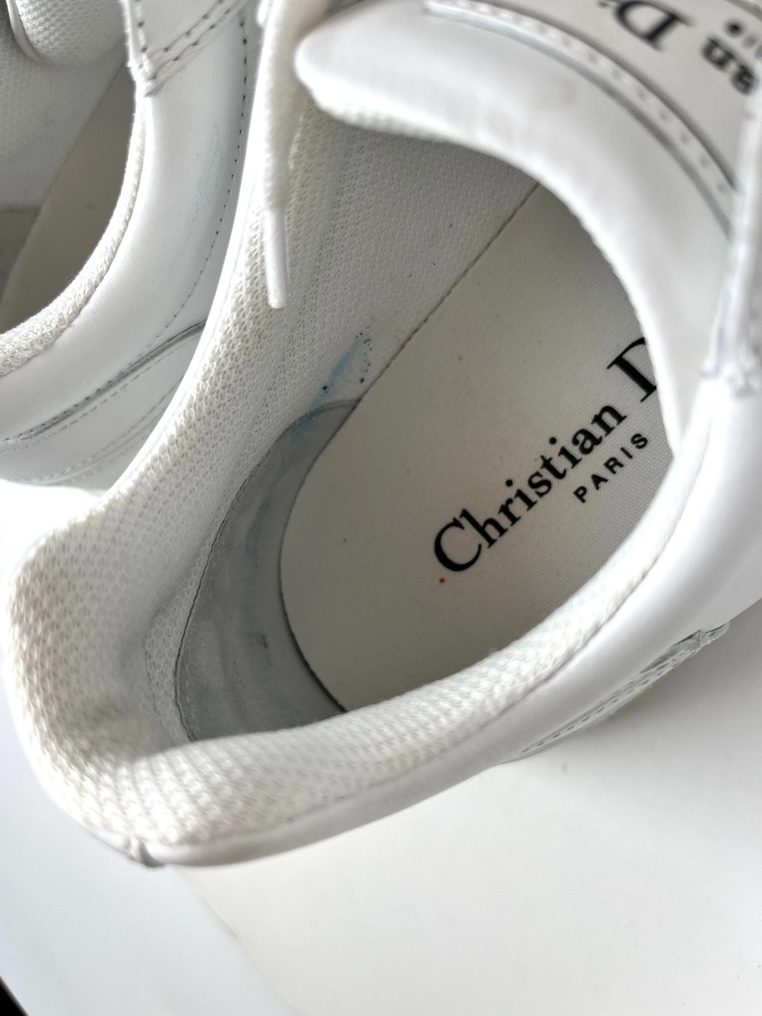 CHRISTIAN DIOR Star White Black Leather Sneakers 37 6.5