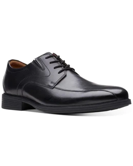 Clarks Men's Whiddon Pace Dress Shoes- Black Leather