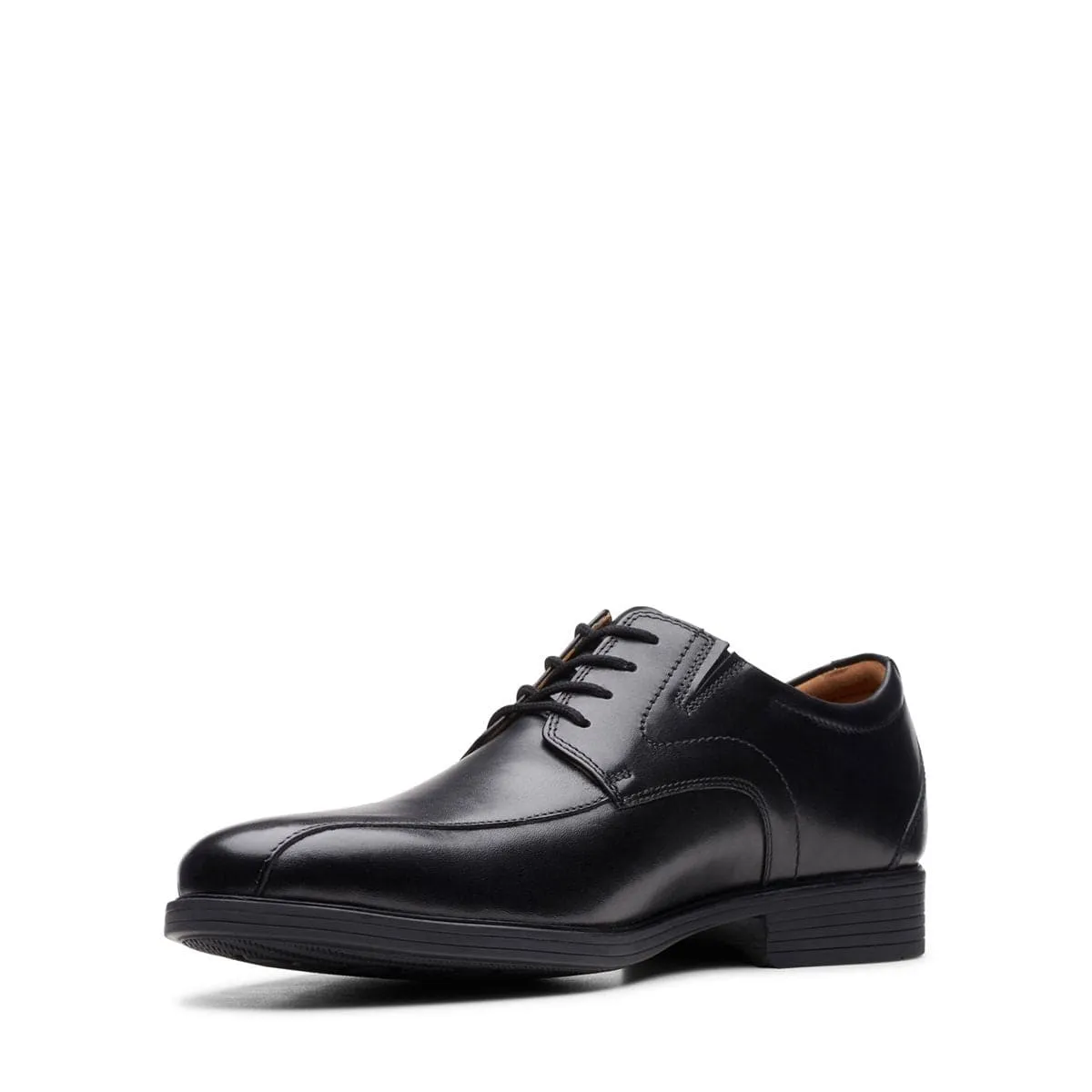 Clarks Men's Whiddon Pace Dress Shoes- Black Leather