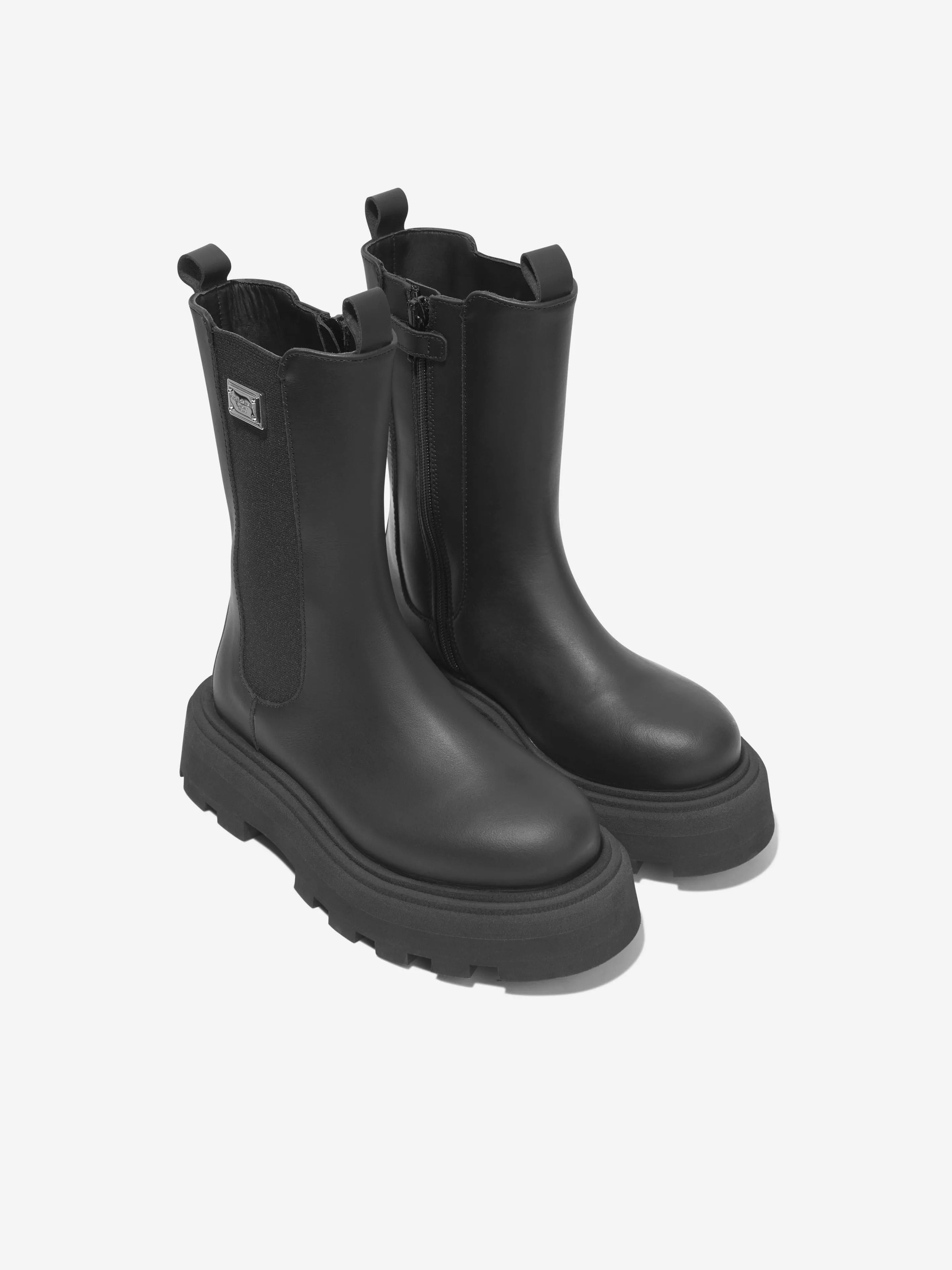 Dolce & Gabbana Girls Leather Boots in Black