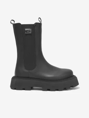 Dolce & Gabbana Girls Leather Boots in Black