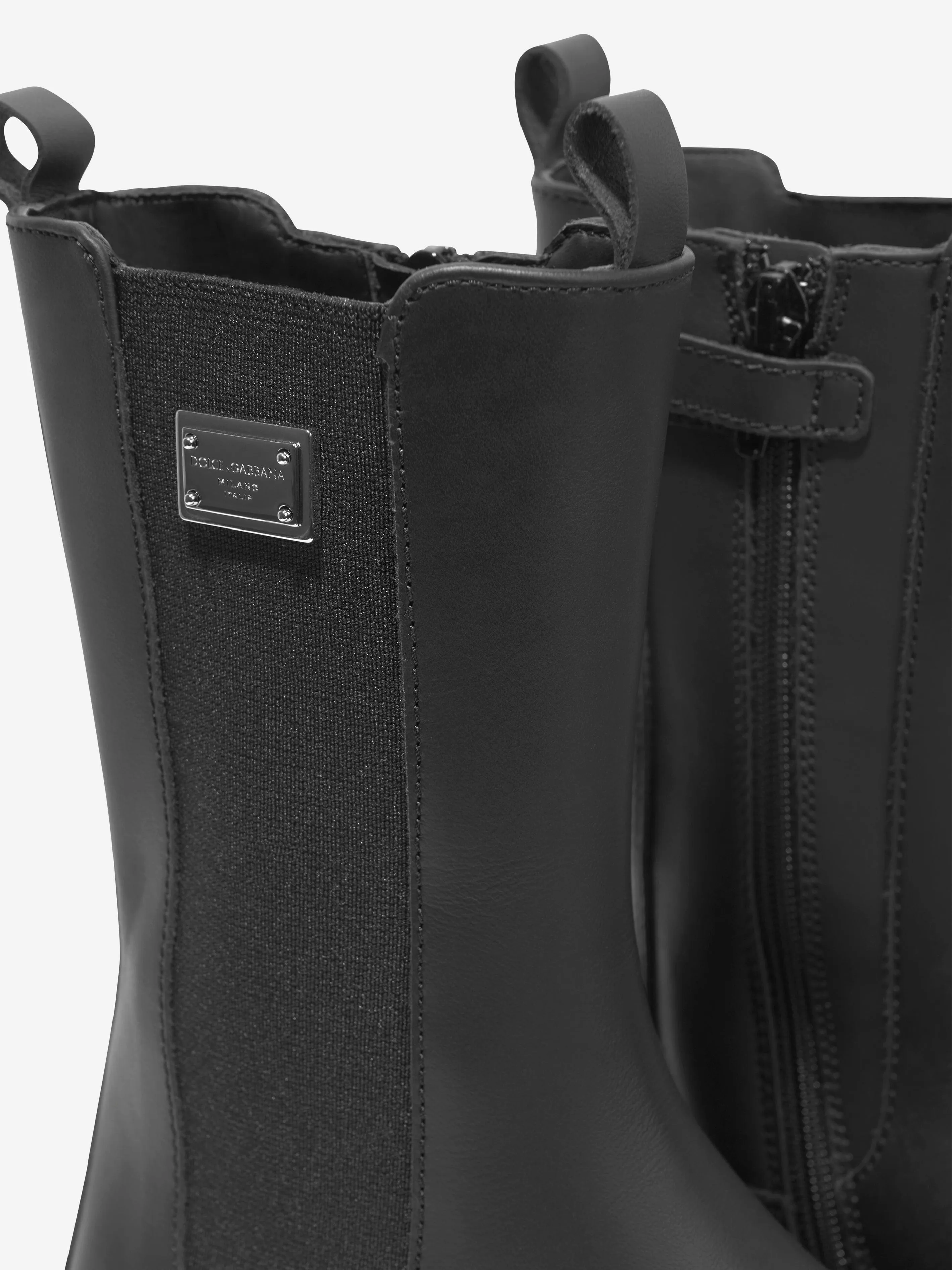 Dolce & Gabbana Girls Leather Boots in Black