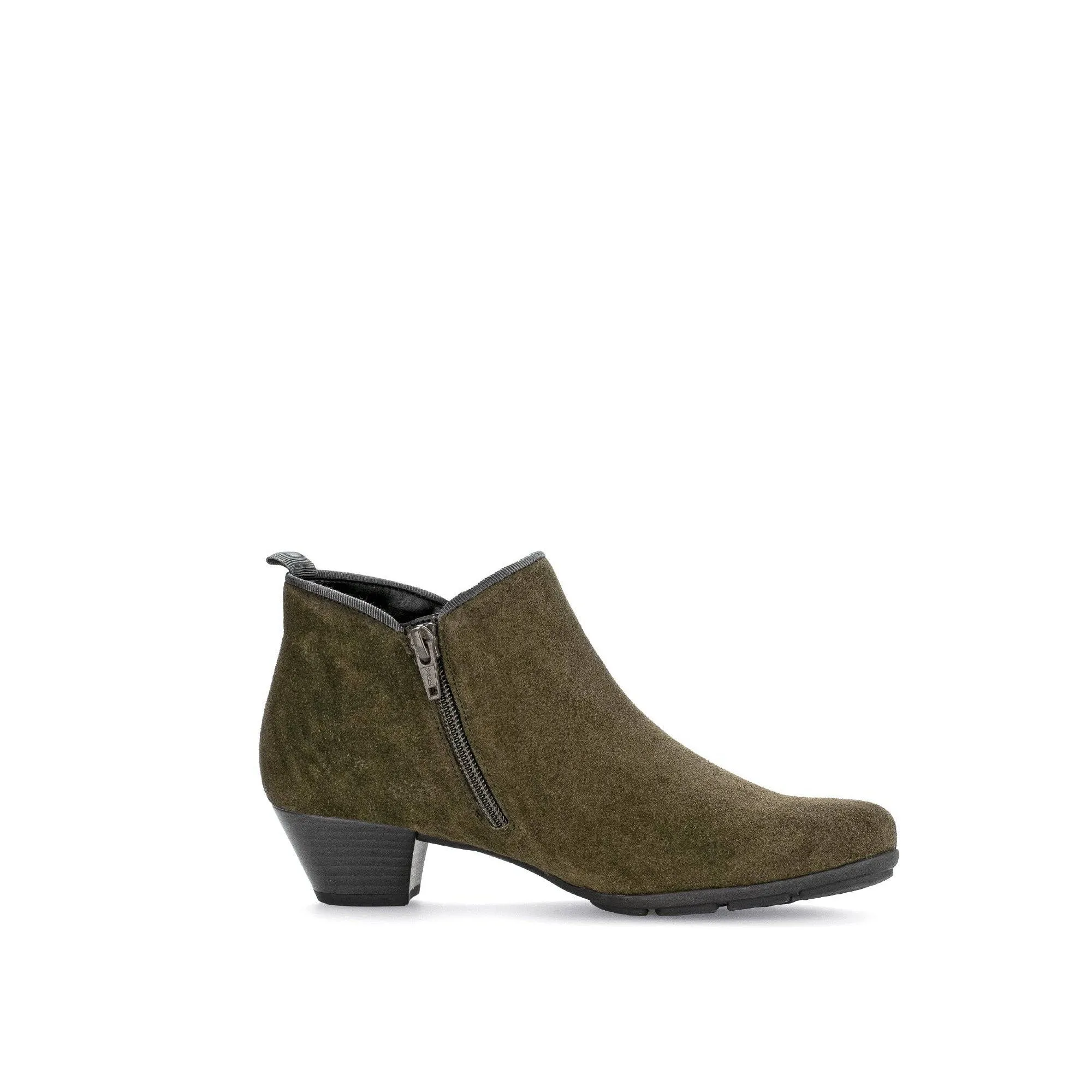 Gabor Trudy 55.633.11 Ladies Green Suede Side Zip Ankle Boots