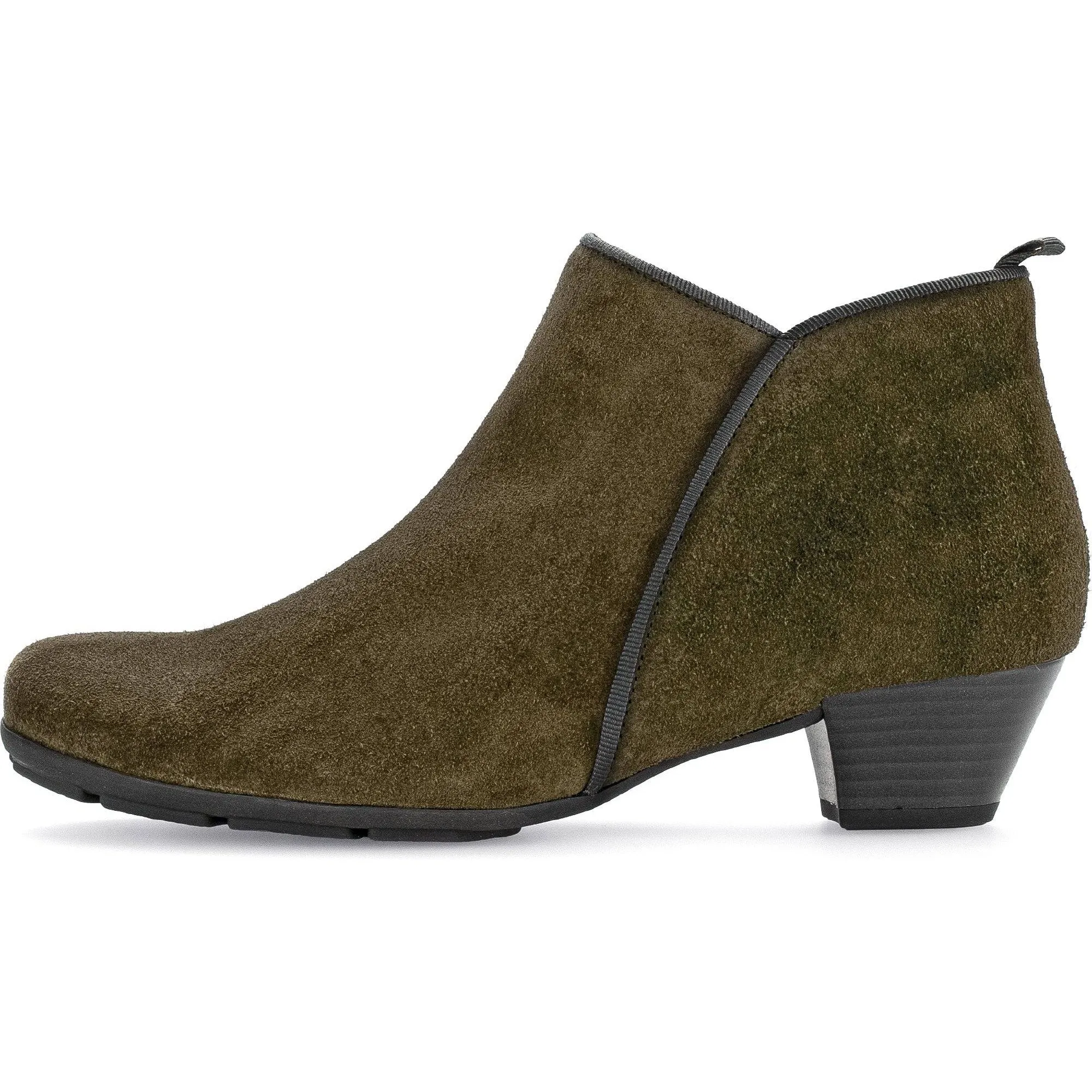Gabor Trudy 55.633.11 Ladies Green Suede Side Zip Ankle Boots