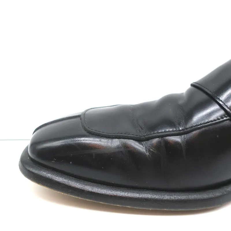 Gucci Square Toe Loafers Black Leather Size 43.5 E