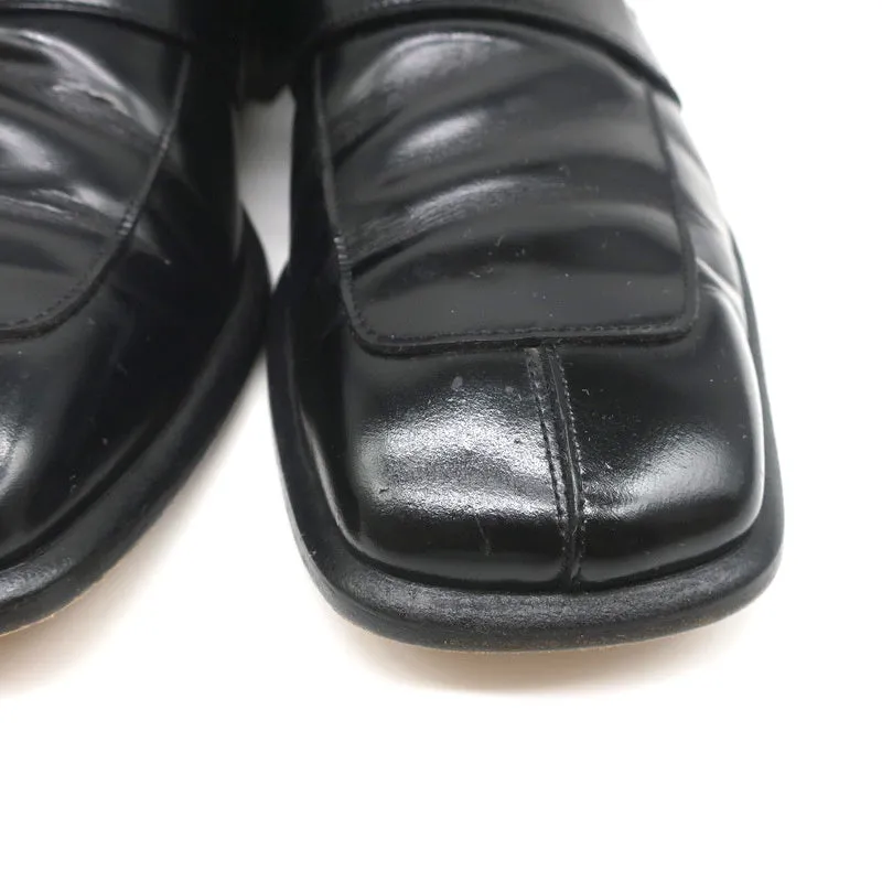 Gucci Square Toe Loafers Black Leather Size 43.5 E