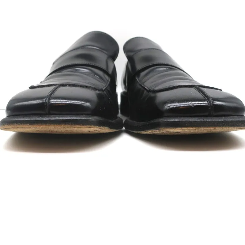 Gucci Square Toe Loafers Black Leather Size 43.5 E