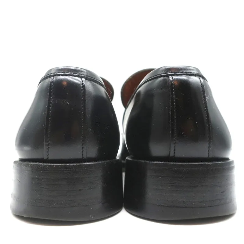 Gucci Square Toe Loafers Black Leather Size 43.5 E