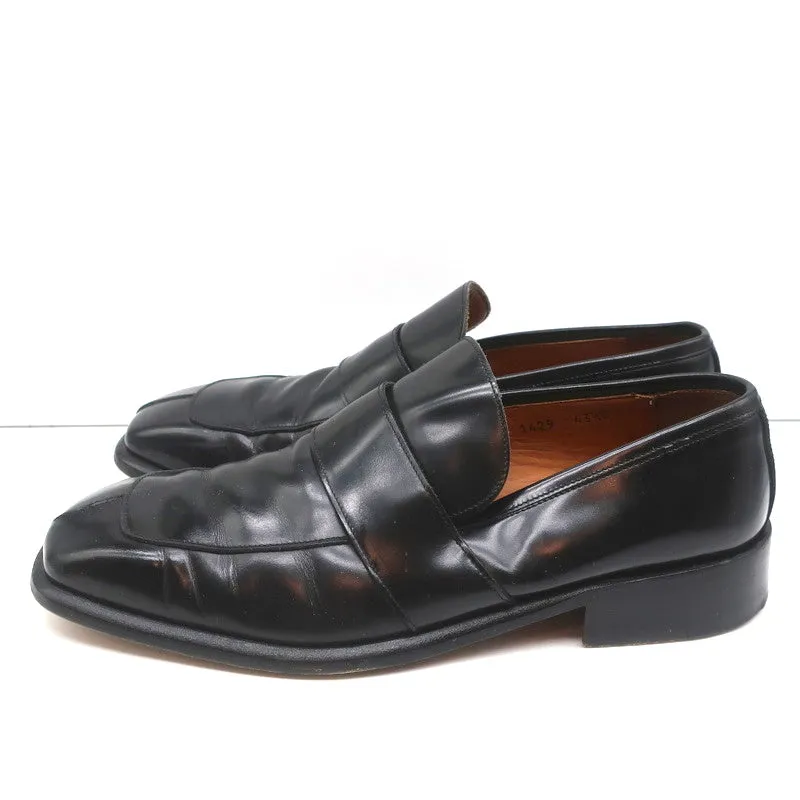 Gucci Square Toe Loafers Black Leather Size 43.5 E