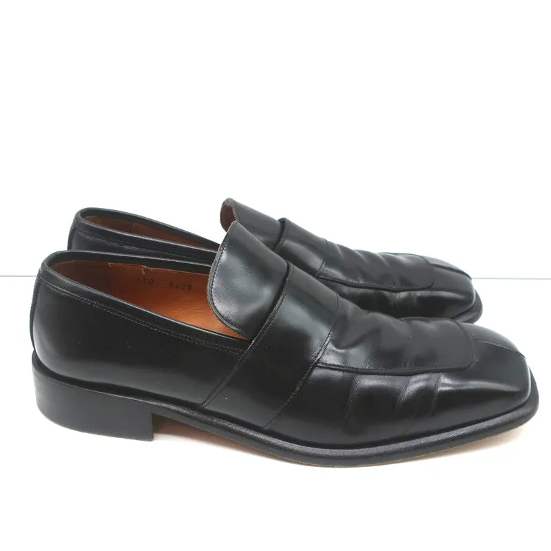 Gucci Square Toe Loafers Black Leather Size 43.5 E