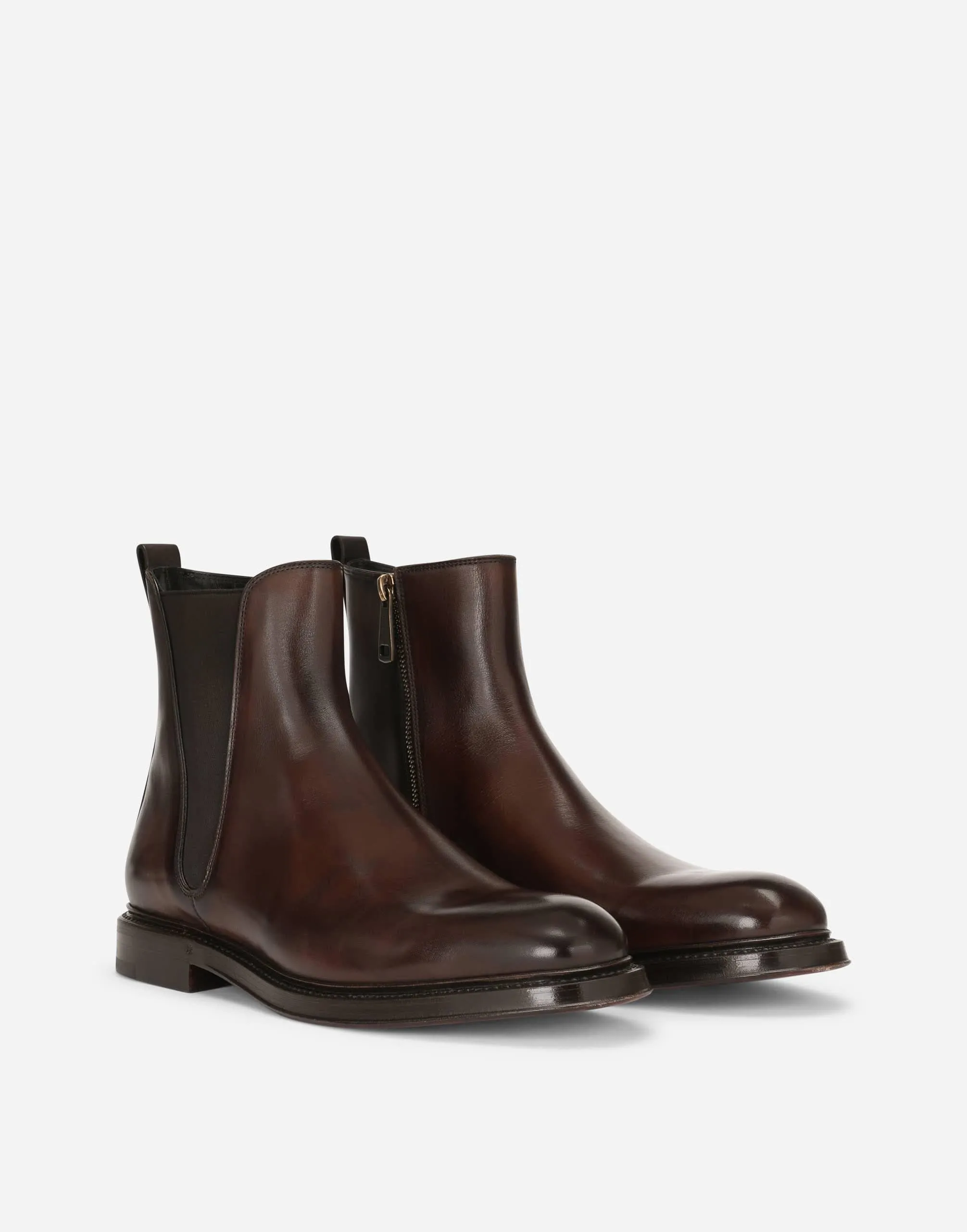 Hand-Painted Calfskin Chelsea Boots