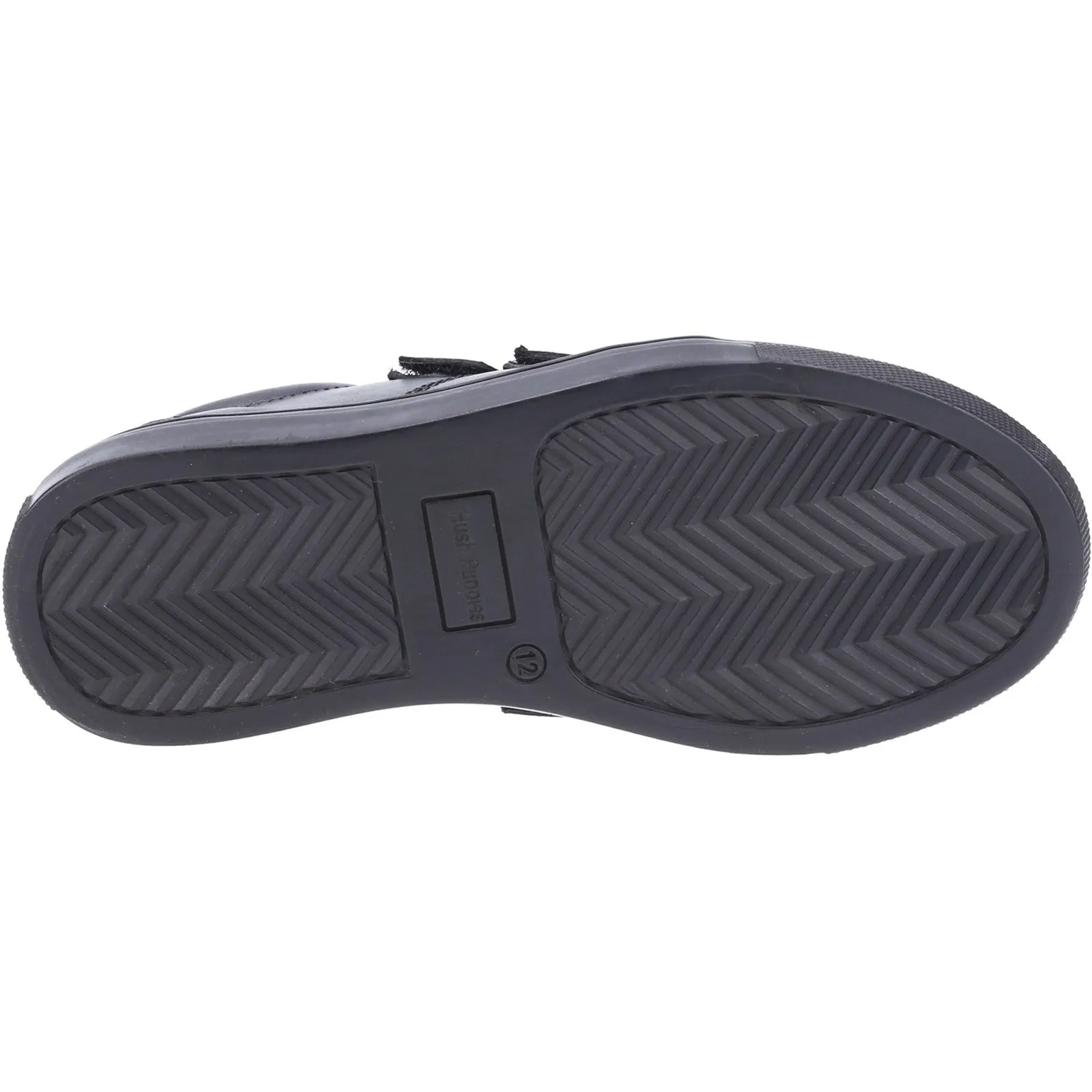 Hush Puppies Boys Santos Leather School Shoes - Black