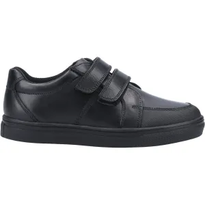 Hush Puppies Boys Santos Leather School Shoes - Black