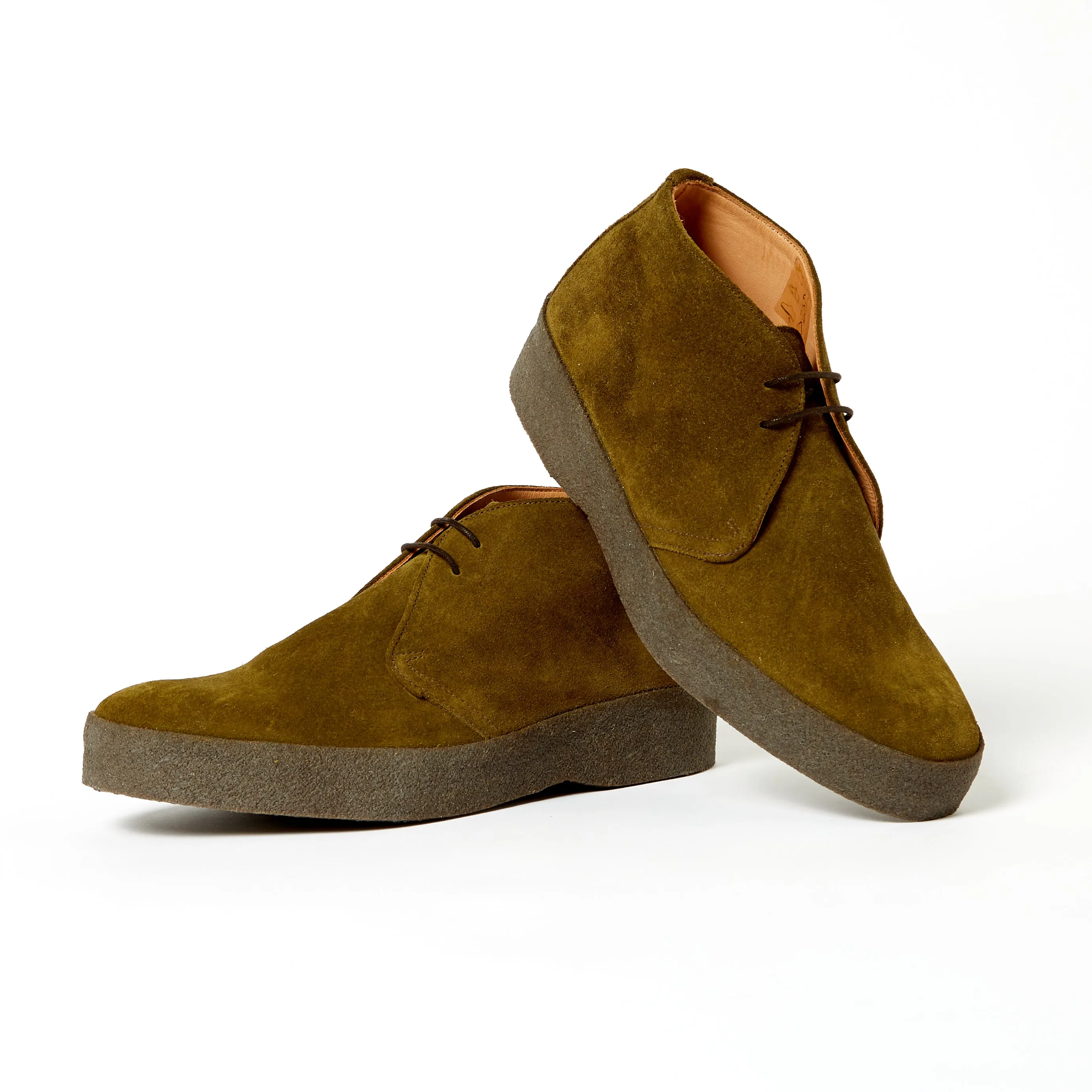 Joe & Co x Sanders 02 Olive Green Suede Chucka Boot