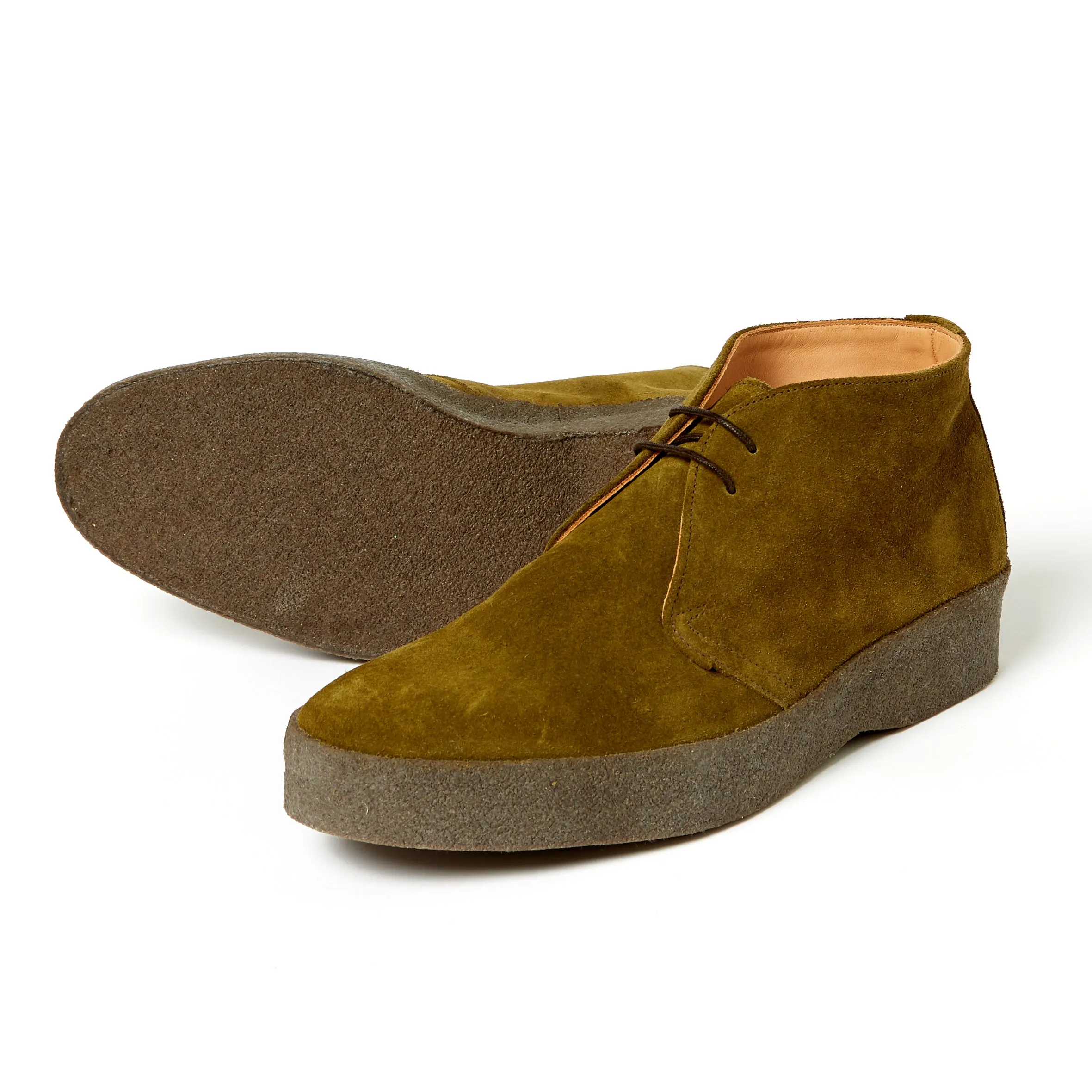 Joe & Co x Sanders 02 Olive Green Suede Chucka Boot