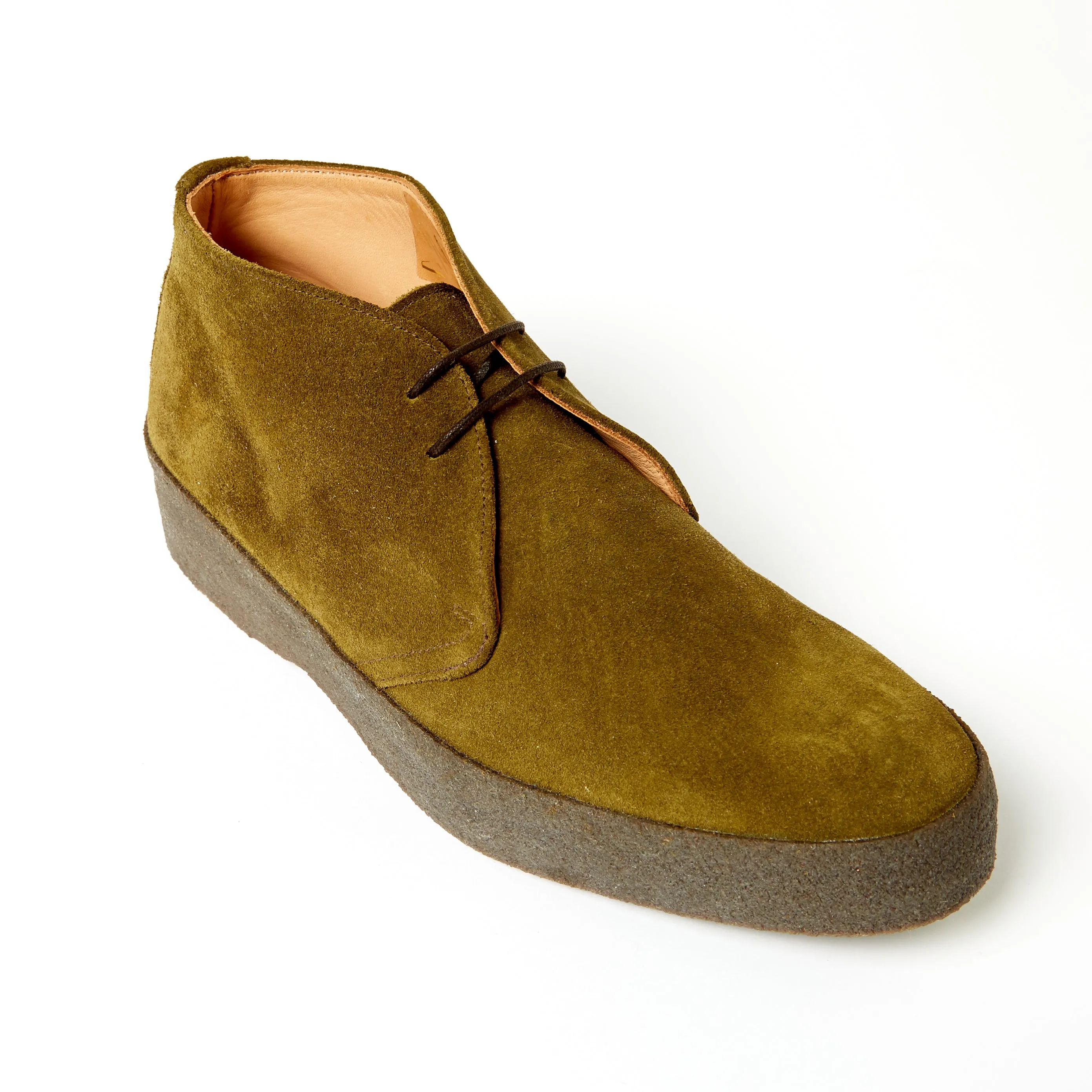 Joe & Co x Sanders 02 Olive Green Suede Chucka Boot