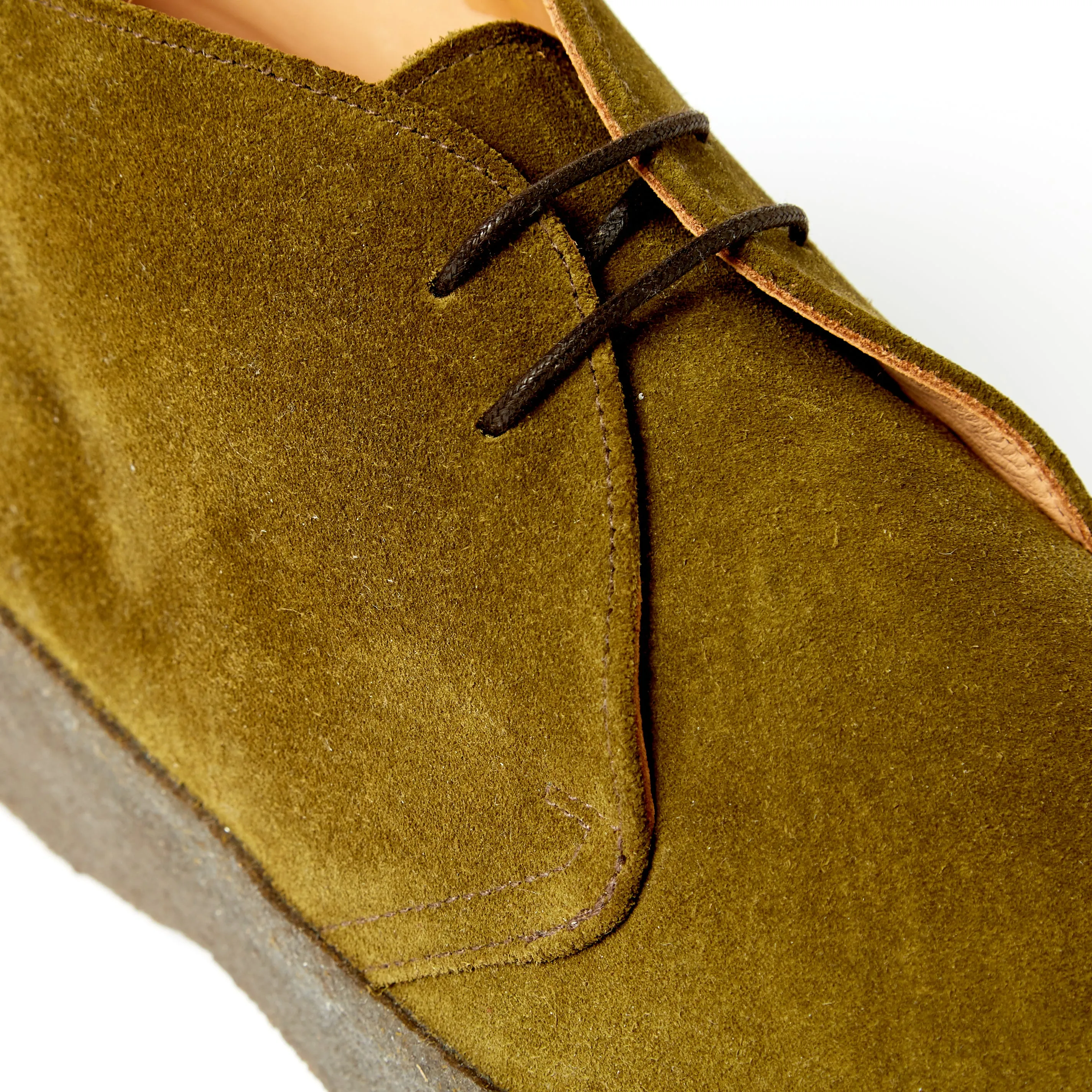 Joe & Co x Sanders 02 Olive Green Suede Chucka Boot