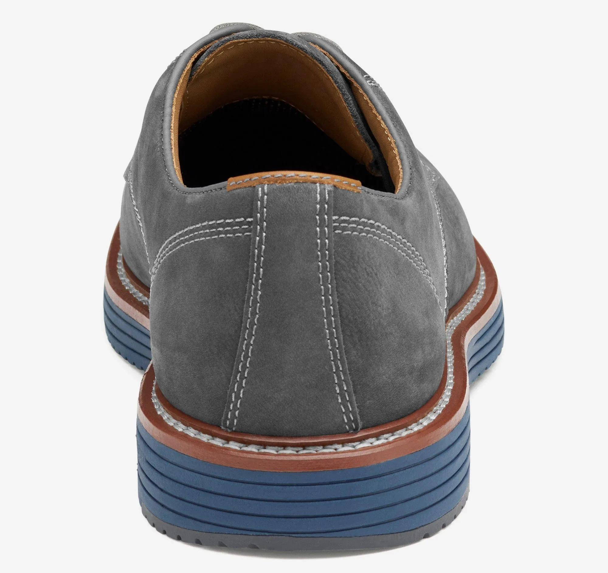 Johnston & Murphy Men's Upton Plain Dress Shoes- Gray Nubuck