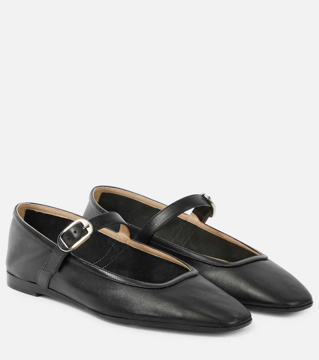 Le Monde Beryl Leather Mary Jane Ballet Shoes, Black
