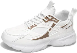 Mens Fashion Breathable Mesh Lace Up Chunky Sneakers Platform Non Slip Workout Walking Shoes Casual Running Dad Shoes