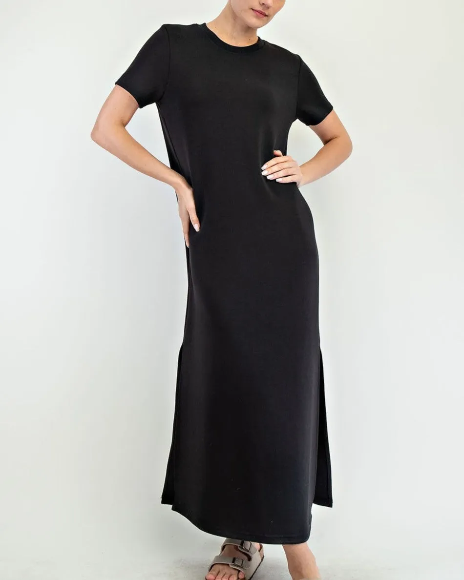 Modal Scuba Maxi Dress - Black