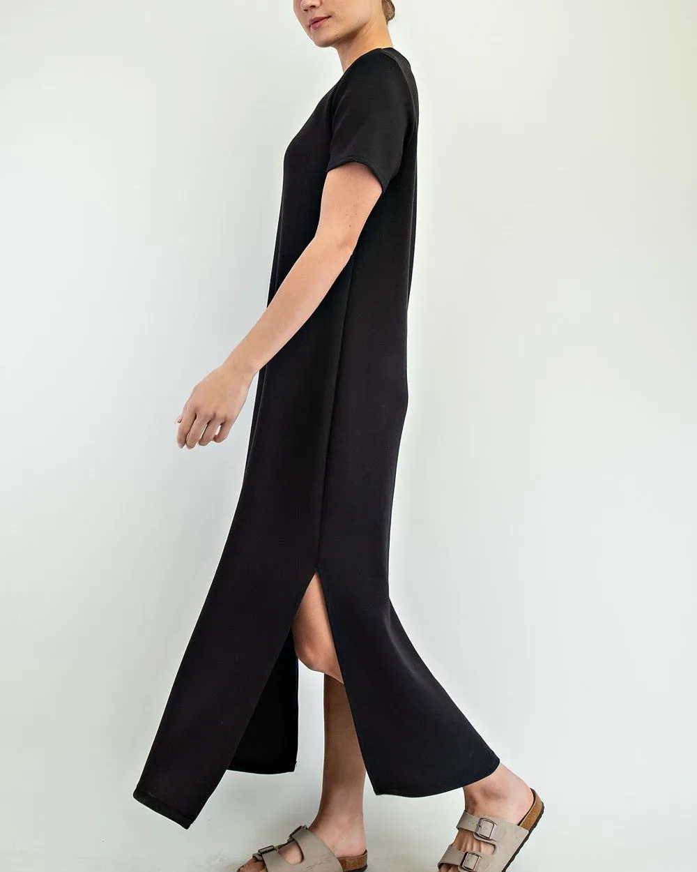 Modal Scuba Maxi Dress - Black