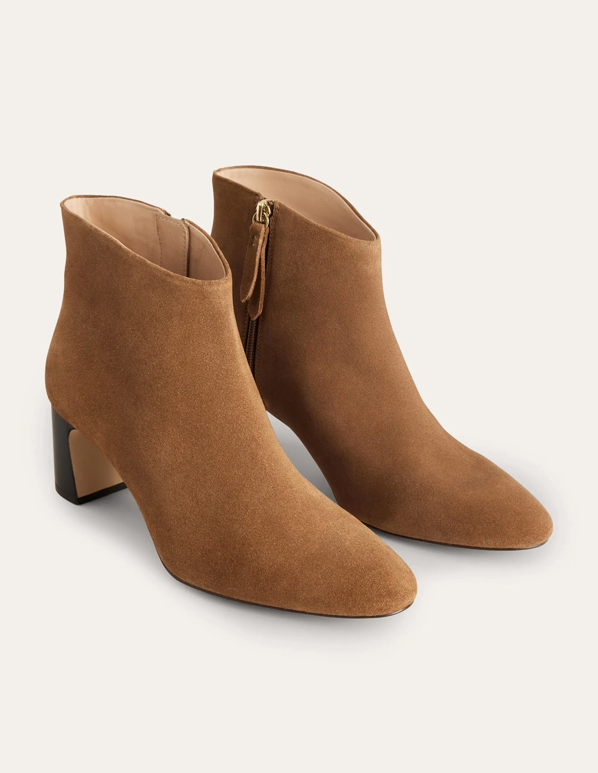 Suede Ankle Boots-Golden Brown
