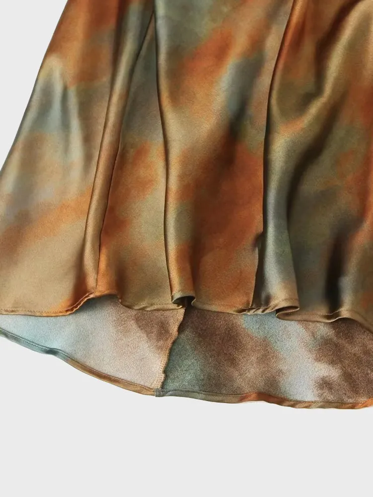 Summer Breeze Satin Blossom Backless Dress