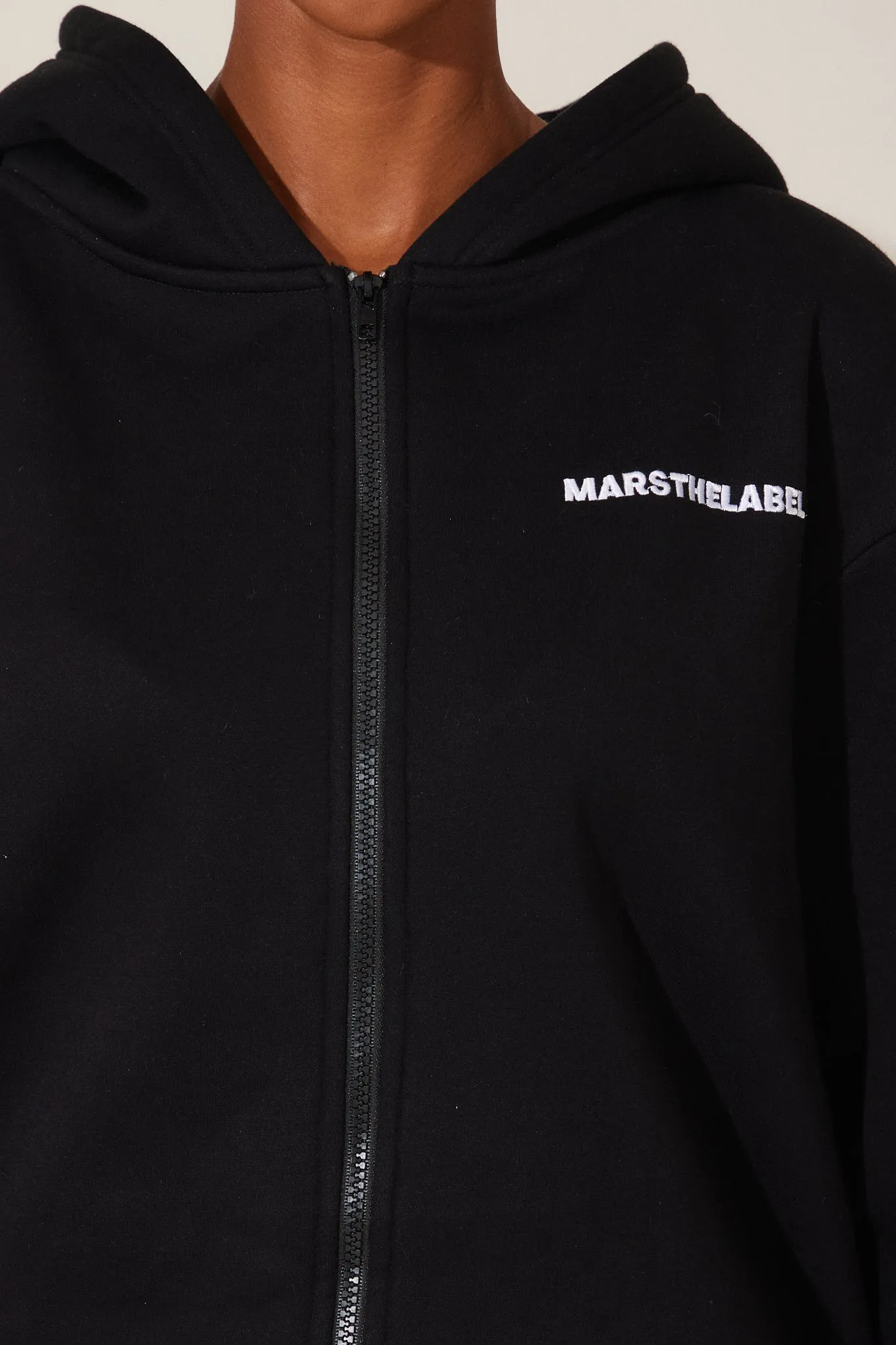 The Essentials Long Zip Jacket - Black