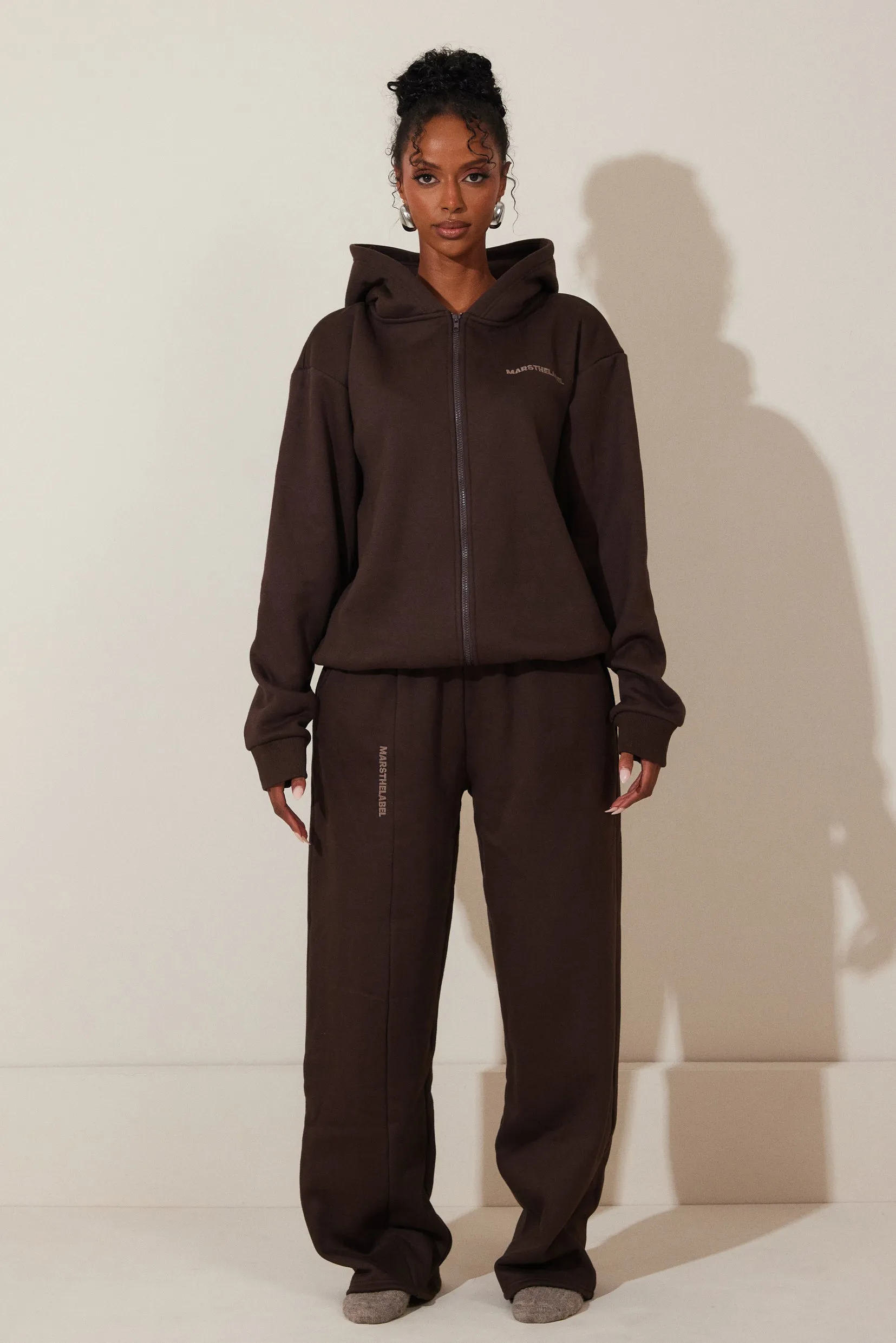 The Essentials Long Zip Jacket - Brown