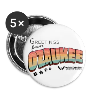 WHS "Greetings from Ozaukee" Buttons large 2.2'' (5-pack)